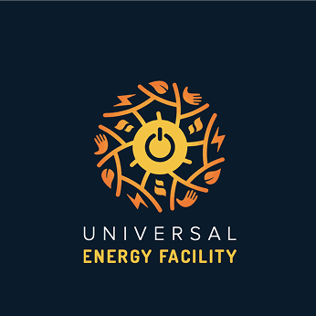 The Universal Energy Facility logo — a stylised sunburst of leaves, lightning bolts, and hands around a power button icon, with the wordmark 'Universal Energy Facility' below.